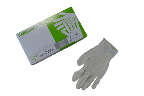 Boite 100 gants latex jetables S, M, L pour peinture, résine, gelcoat